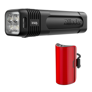 LUZ KNOG BLINDER 900/MID COBBER / DELANTERA/TRASERA / 900/170 LUMENS / USB